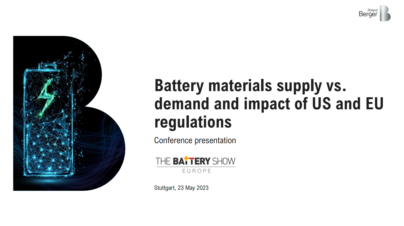 Battery Show Europe 2023: Battery Materials Supply Vs. Demand And ...